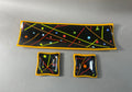 Pumpkin Orange Confetti Fused Glass Channel Plate and Side Dishes