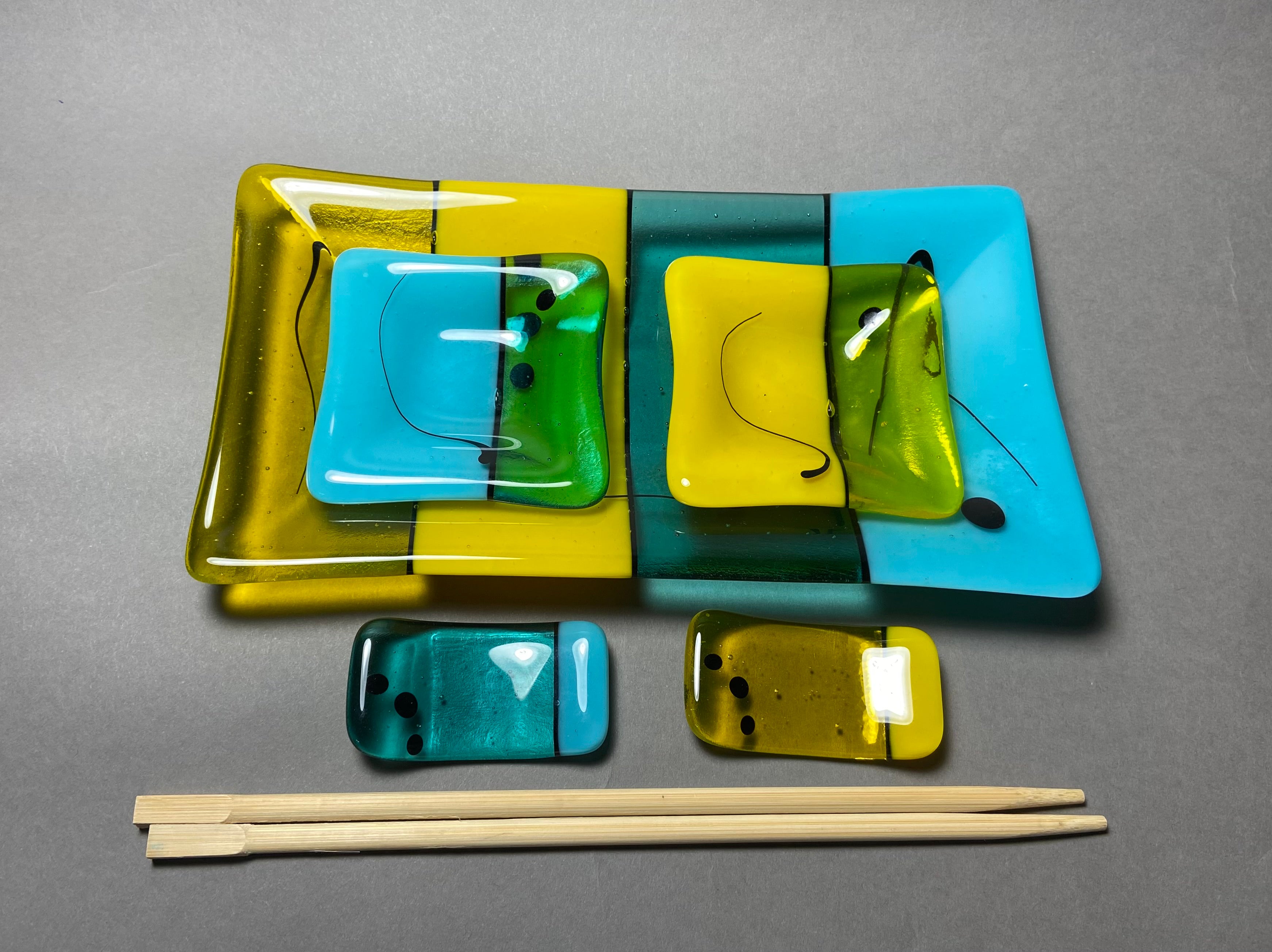 Sushi Set, Blues and Yellows