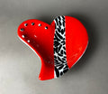 Red and Black Zebra Heart Bowl
