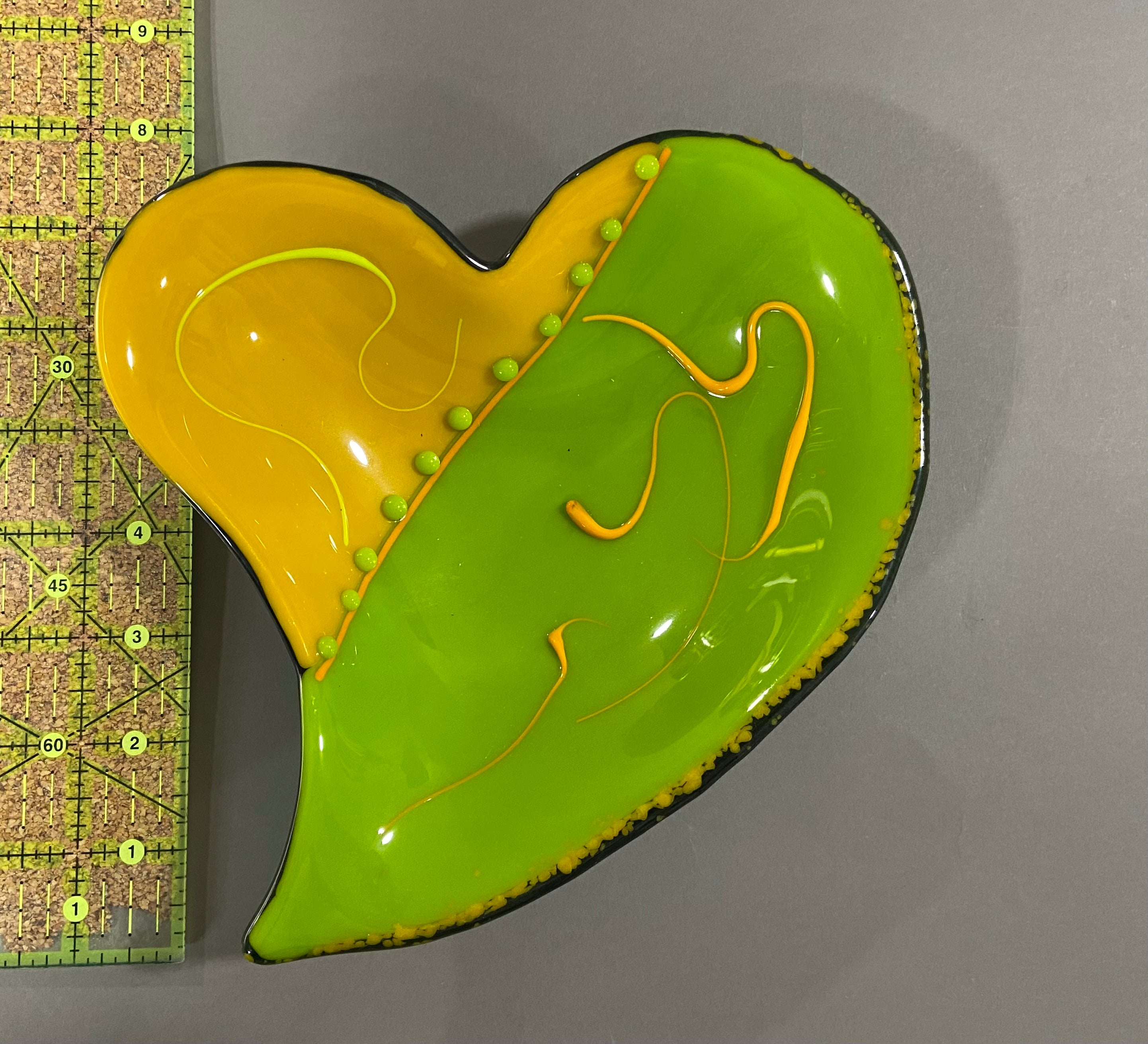 Heart Bowl, Yellow and Green (Copy)