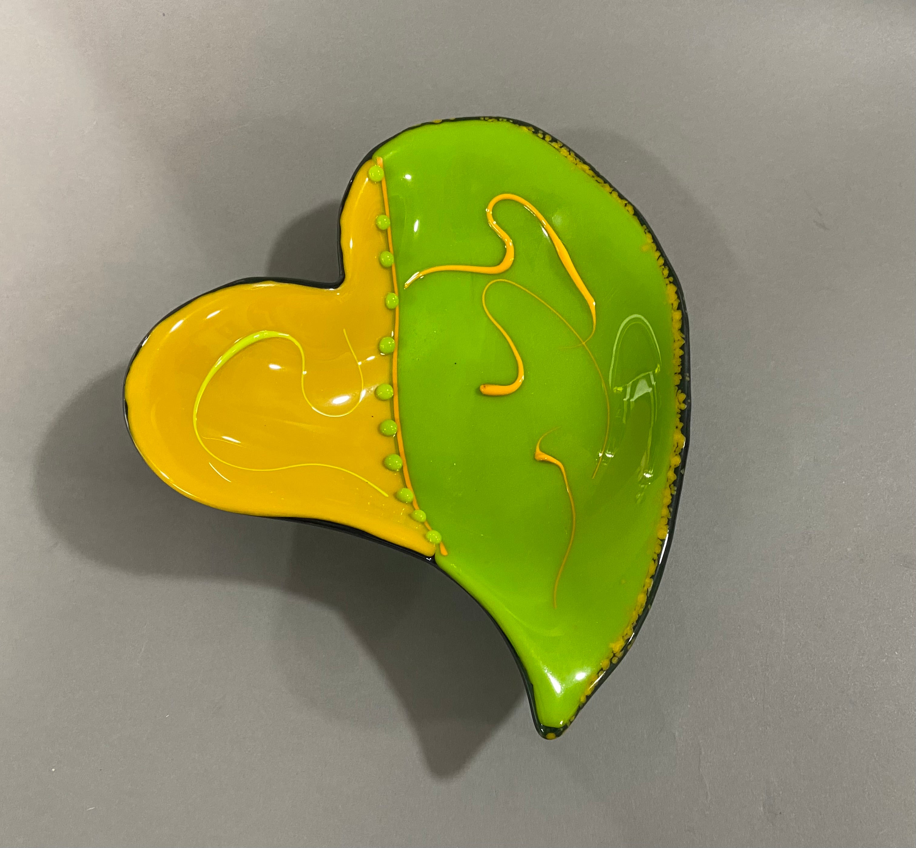 Heart Bowl, Yellow and Green (Copy)