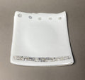 Fused Glass 6 Inch Plate, White with River Rock Design