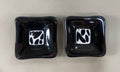 Set of 2 Black and White Zebra Dishes, 3 x 3 Inches